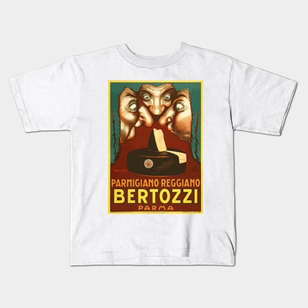 Bertozzi Parmigiano-Reggiano Cheese - Vintage Italian Advertising Poster Kids T-Shirt by Naves